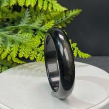 高品質 金曜石手鐲 56MM 灑金金沙黑曜石手環 耀眼靈動 招財辟邪