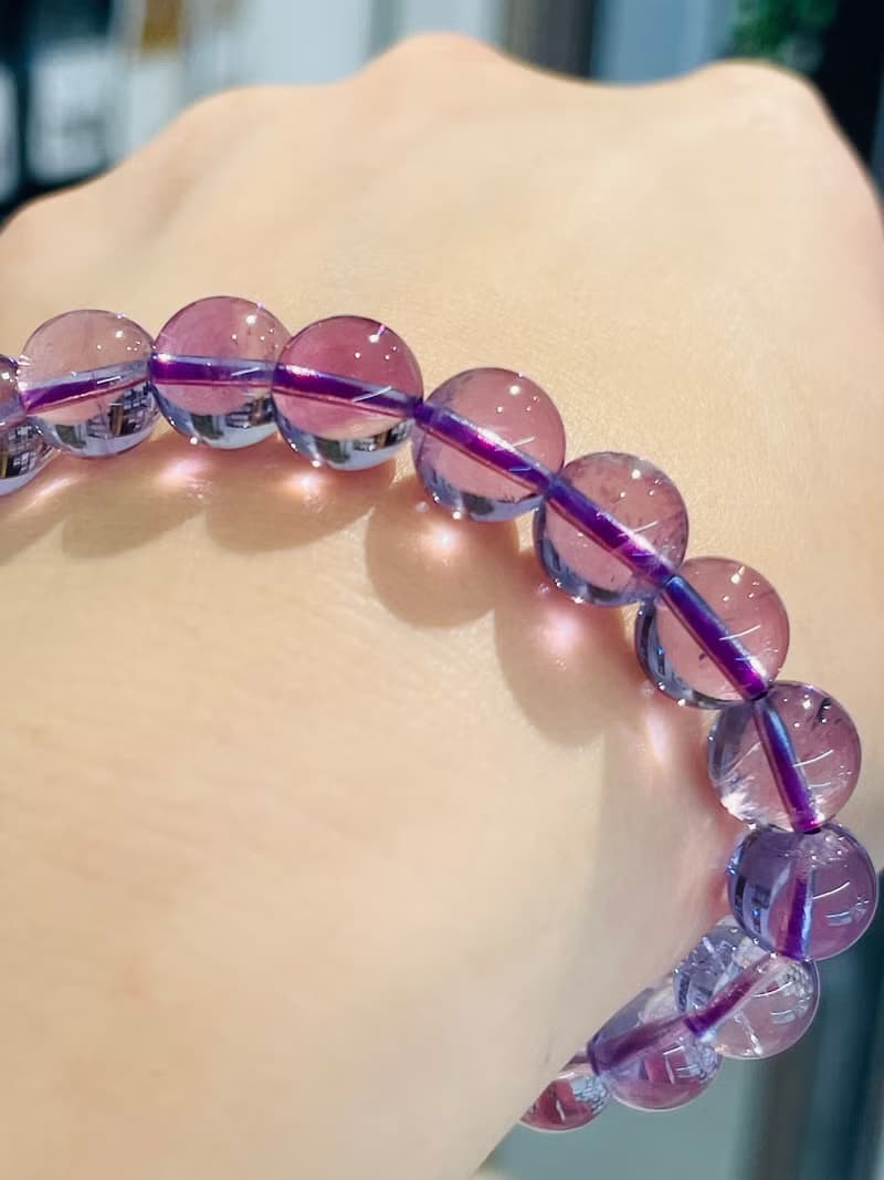 小精品透體玻利維亞紫晶紫水晶手珠手鍊智慧之石與貴人緣廣結人緣
