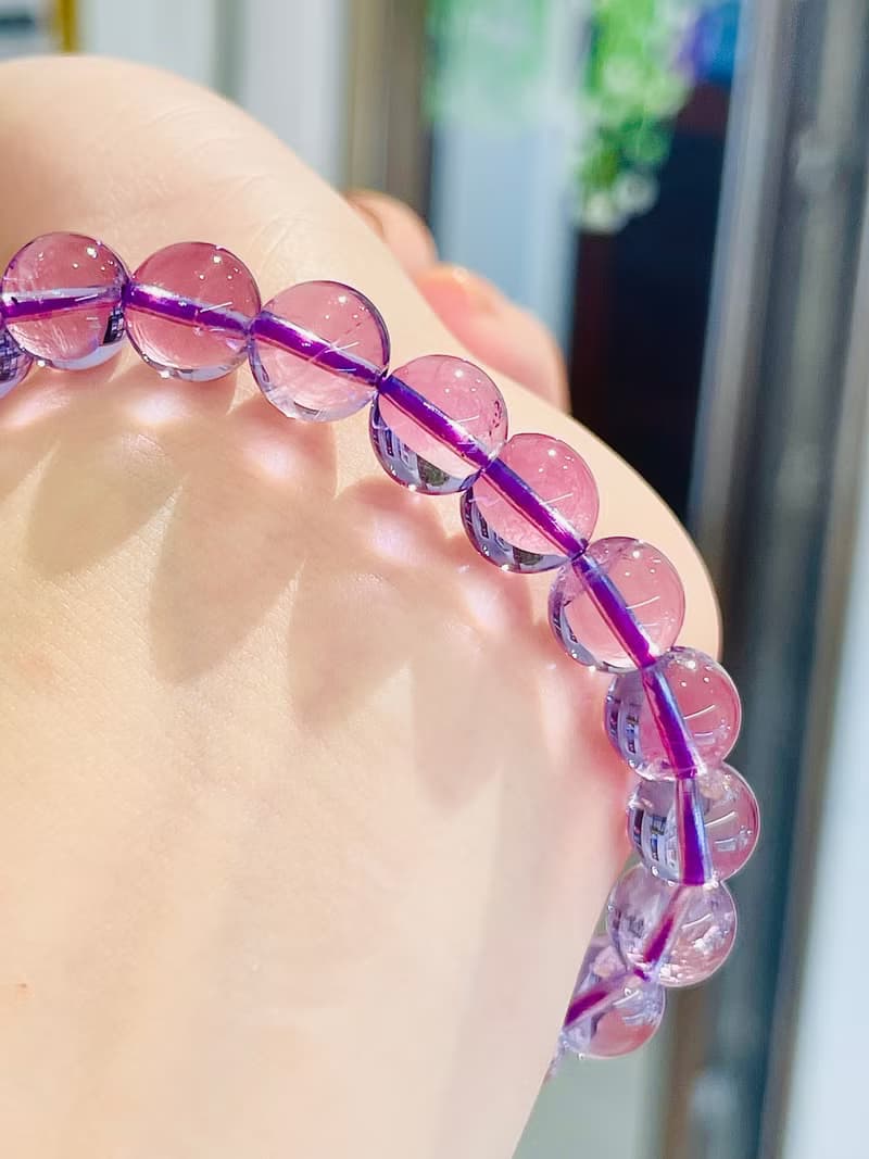 小精品透體玻利維亞紫晶紫水晶手珠手鍊智慧之石與貴人緣廣結人緣