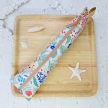 韓國自然森林風防水布拉鍊立體餐具袋