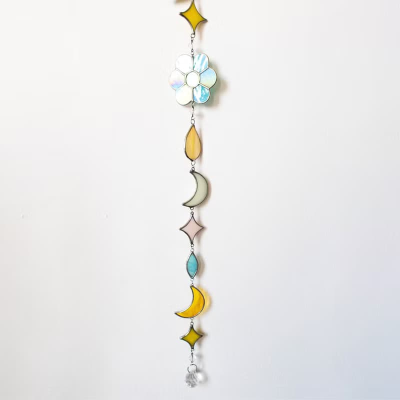 Stained glass garland, Home decor, Housewarming gift, Wall decor