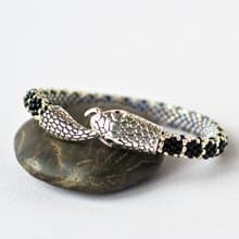 Snake bracelet, Ouroboros, Unisex bracelet, Beaded bracelet, Mothers day gift