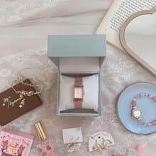 復古 Grand Jour 女裝 方形寶石盒子 玫瑰金色 (鋼錶)