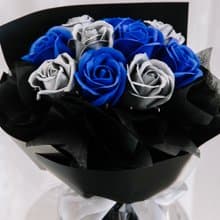 銀色玫瑰花束/香皂花花束/生日花束/情人節花束/告白花束/永生花