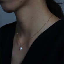 14KGF 月光石 天然石項鍊 一葉扁舟