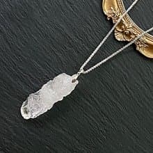 能量原石-天然涅槃水晶925純銀鈦鋼項鍊 冥想療癒  提高思考能力