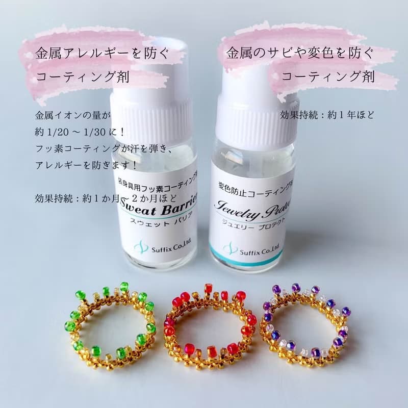 カラーガラスと本金メッキビーズの王冠リング【紫】