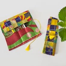 回收紗麗拼貼收納袋 / 餐具套 _公平貿易
