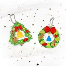 【刺繡吊飾】聖誕節 花環 花圈 造型吊飾 天使 鈴鐺 | Christmas