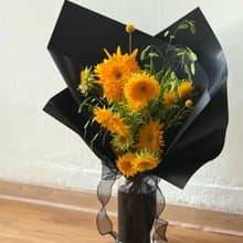 泰迪熊向日葵花束_繽紛款 鮮花花束 畢業花束 老師花束 祝福花禮