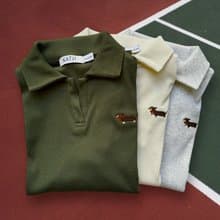 刺繡 Polo Cropped : Green 緑