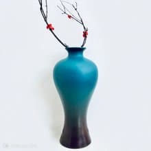 灰藍漸層瓷瓶