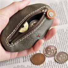 Oba / ラグビーボール型レザー小銭入れ 楕円コインケース【革６色選択 / 無料カスタム : 名入れ / 刺繍 / 糸色】 日本製 / ギフト対応 /g-60