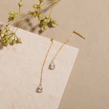 sway-drop pierced earring GD　ニッケルフリーピアス　キュービックジルコニアのしずくが揺れるおしゃれなシンプルデザイン ゴールド