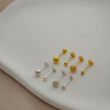 SV925/金 小球耳環組 第二耳洞 3mm 5mm 珠珠耳釘