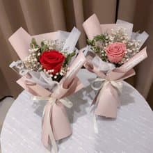 單支永生玫瑰花束 乾燥花束 情人節花束 七夕花束 母親節花束