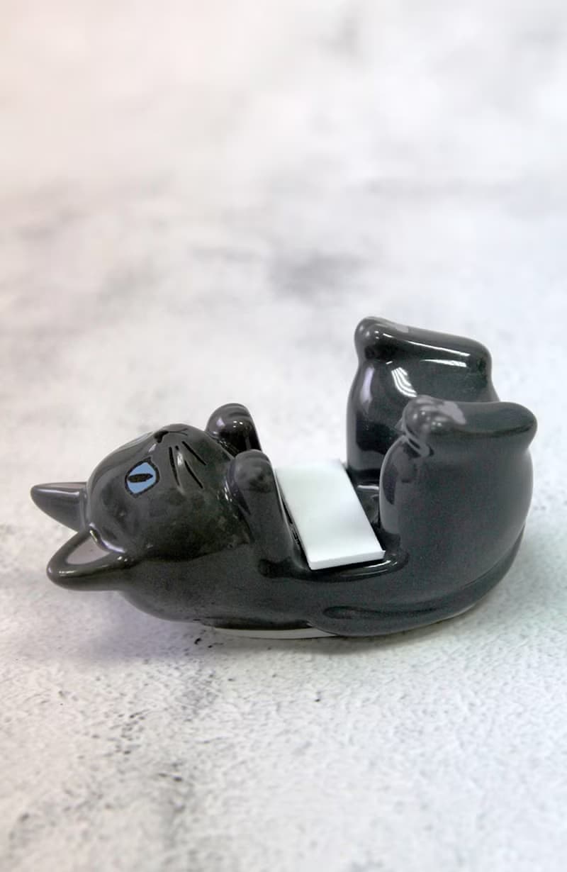日本Magnets可愛動物系列貓咪造型手機架/手機座-黑貓
