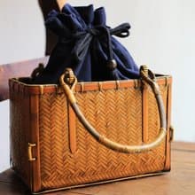 竹編系列 | 手提包 拎包 束口內袋 | 外出 收納 野餐 茶具 | 烤色