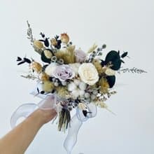 優雅冷色調永生捧花 乾燥花束