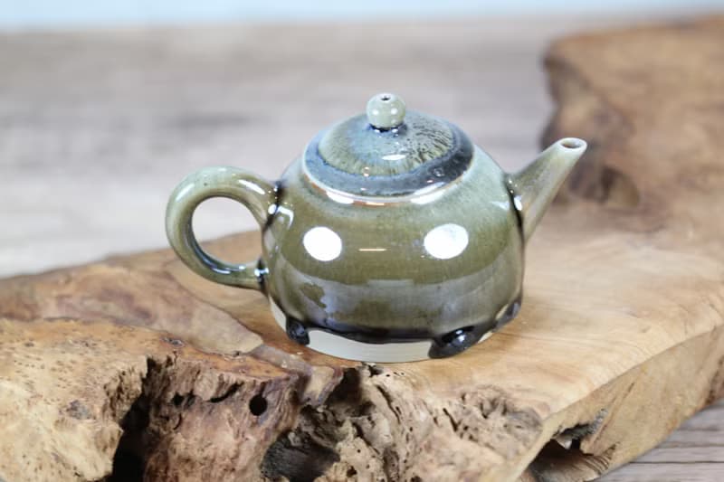 【送禮好物】180ml 柴燒天目釉 手拉坯茶壺 鶯歌葉敏祥作品