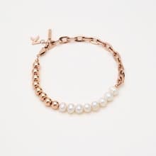 Chain Sphere Bracelet Rose Gold & White Pearl  手鍊