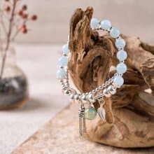 Purity 925純銀流蘇海藍寶香薰精油手鍊