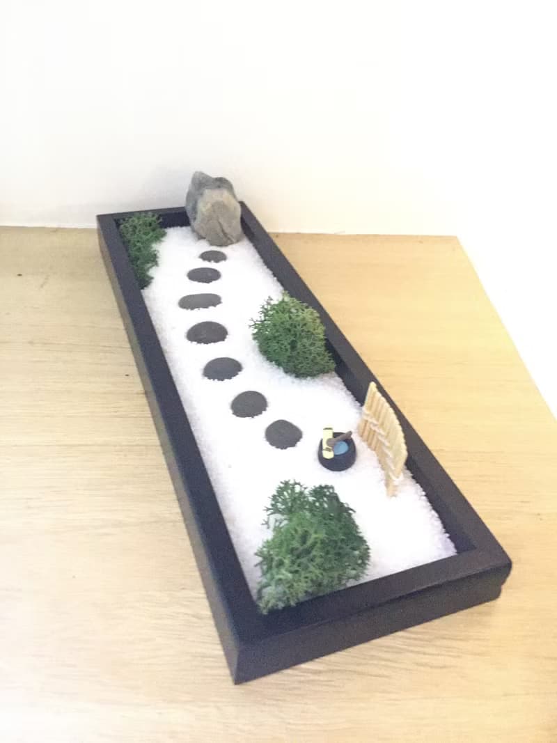 純自然 日式 禪庭 黑長方木盒 沙盤 枯山水  送禮 療癒 小物 zen