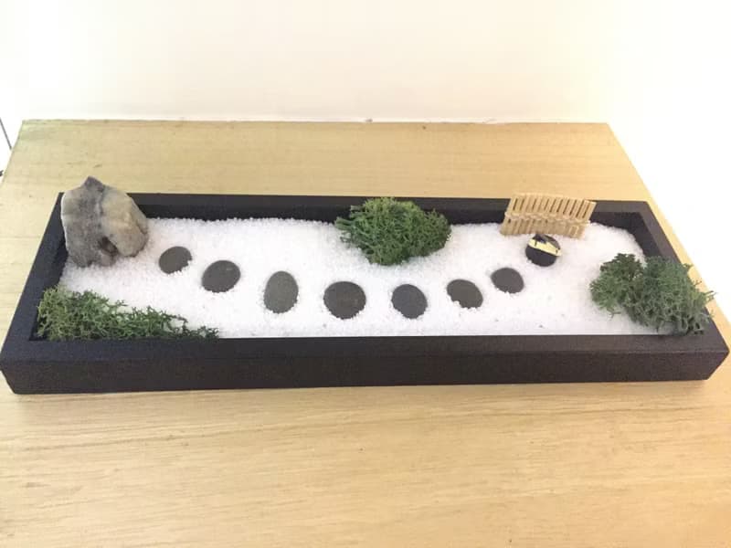 純自然 日式 禪庭 黑長方木盒 沙盤 枯山水  送禮 療癒 小物 zen