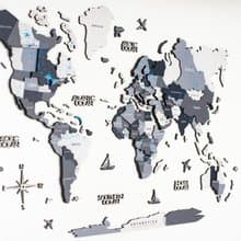 客廳家居裝飾 3D 木世界地圖 大牆藝術 旅行者禮物