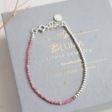 招桃花人緣水晶 粉紅碧璽 | 謬思女神純銀手鍊 | 母親節禮物
