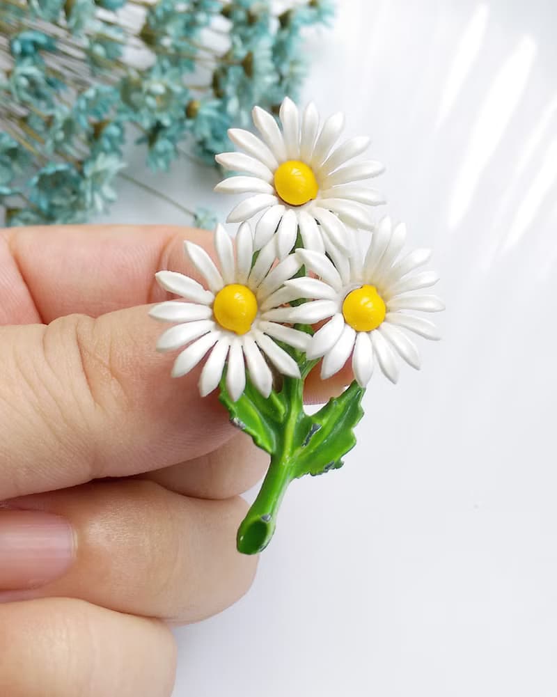 Vintage Jewelry 西洋古董飾品 小雛菊花束  小巧 別針