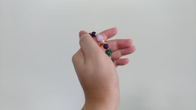 (天然石水晶手鍊)(清朝宮風)紅綠寶x紫鋰輝x