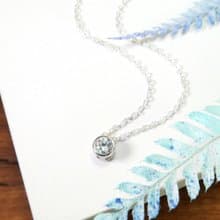 銀河星芒 圓形小鑽 925純銀項鍊 女生項鍊