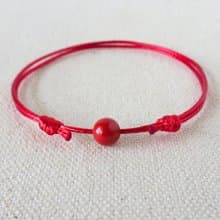 本命年【幸運石】硃砂韓國蠟線手鍊**辟邪、招福納財