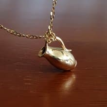Water bottle & Flower Vase Necklace 14k