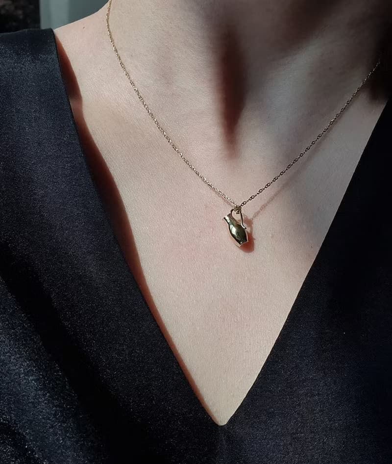 Water bottle & Flower Vase Necklace 14k