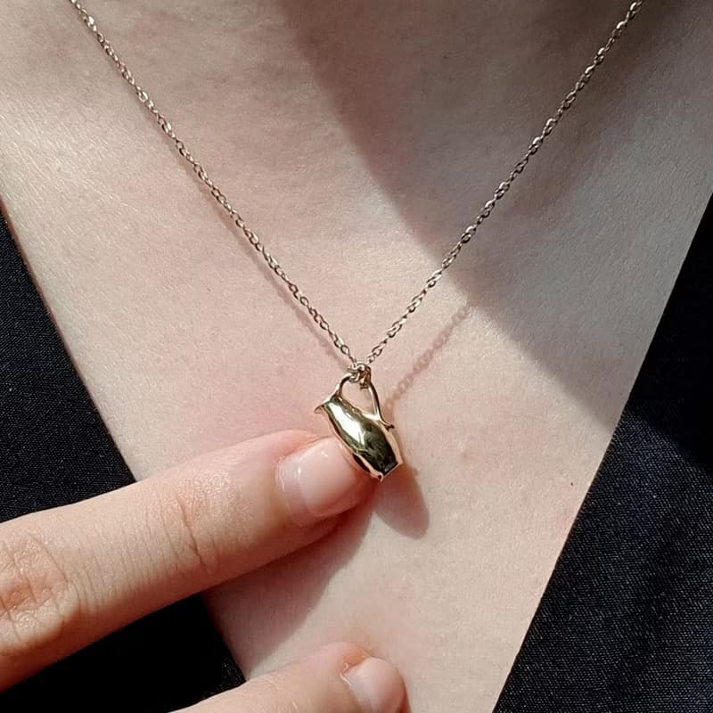 Water bottle & Flower Vase Necklace 14k