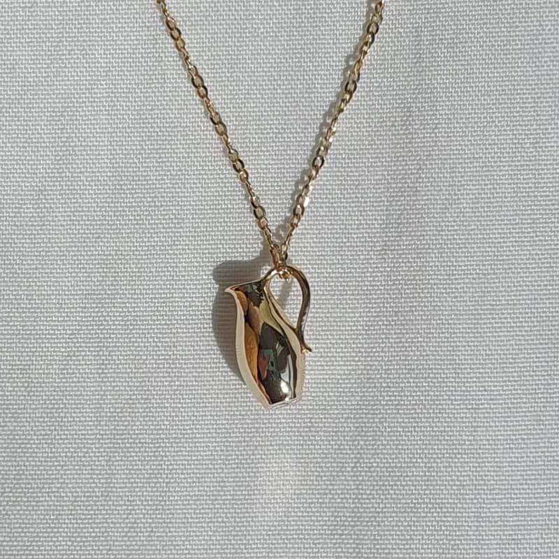 Water bottle & Flower Vase Necklace 14k