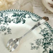 40572-絕美法國古董鍍銀叉生蠔專用叉