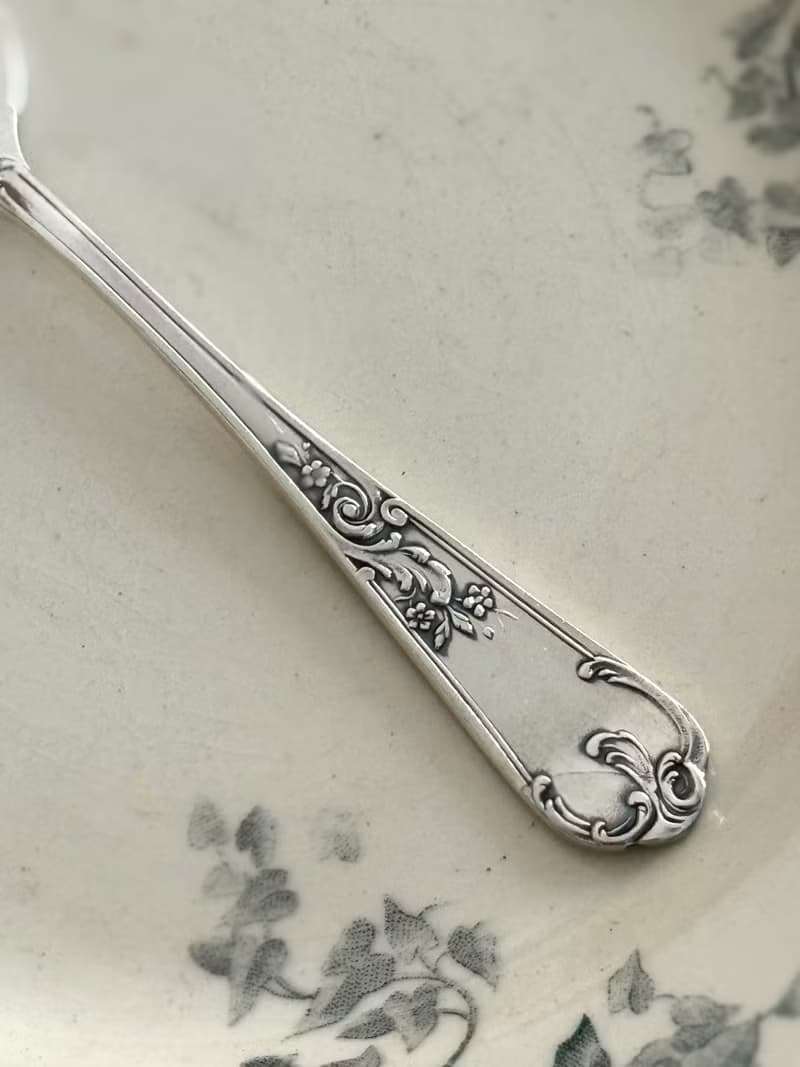 40572-絕美法國古董鍍銀叉生蠔專用叉