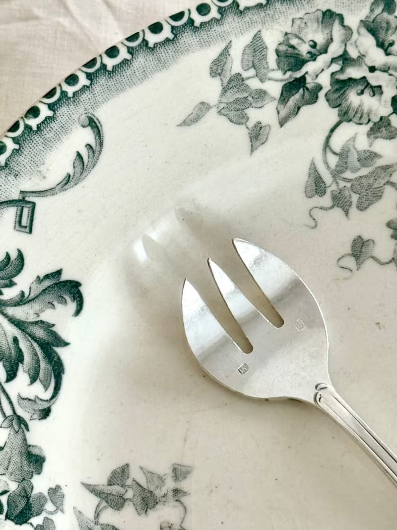 40572-絕美法國古董鍍銀叉生蠔專用叉