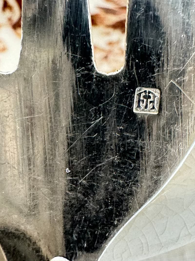 40572-絕美法國古董鍍銀叉生蠔專用叉