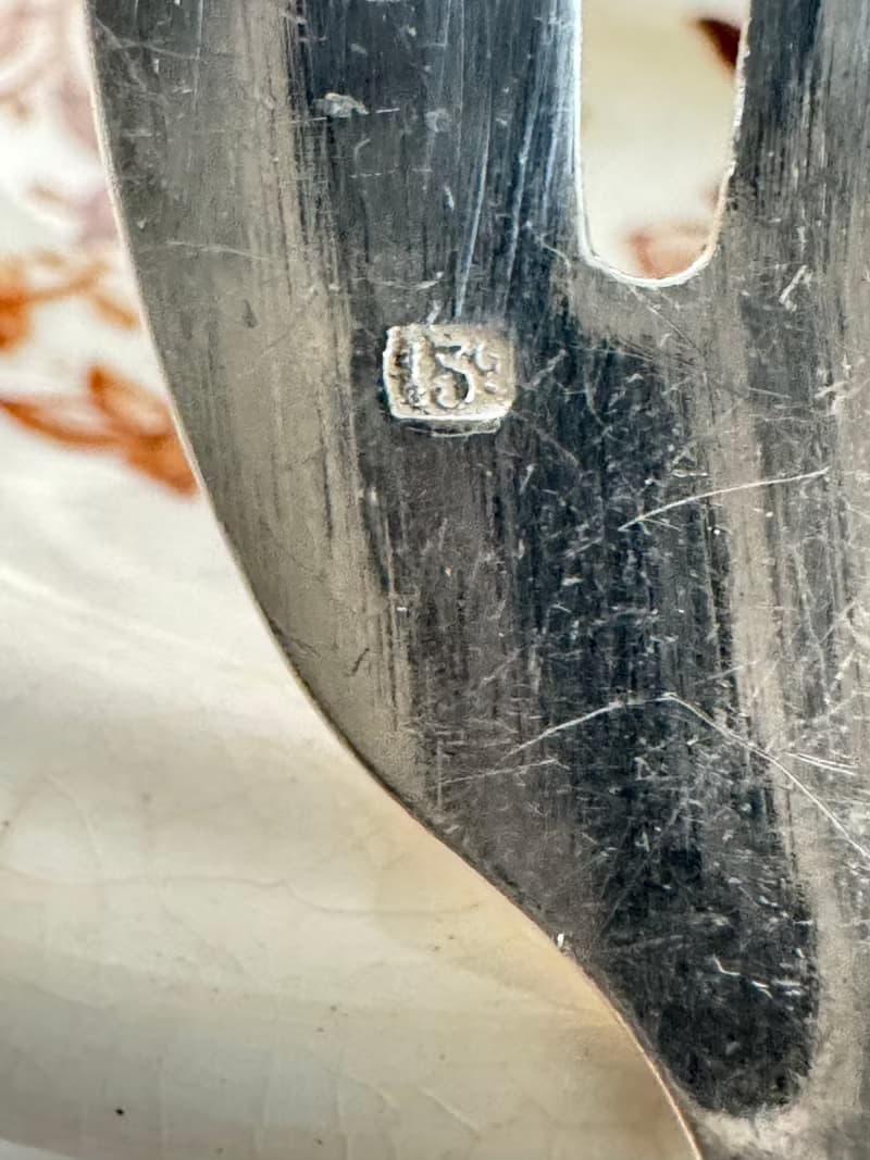 40572-絕美法國古董鍍銀叉生蠔專用叉