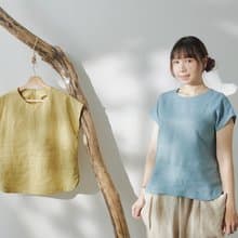 【森織海】圓角小蓋袖亞麻上衣-海海藍/自選色