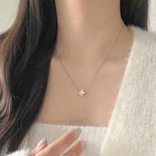 Lucky Four Leaf Clover Initial Necklace