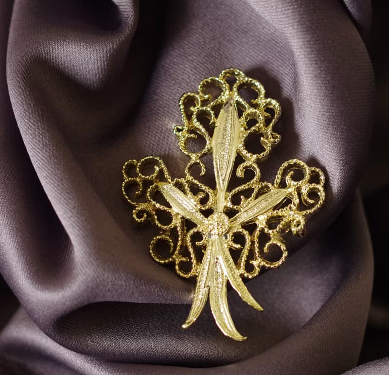 古董Vintage 金色蕾絲花束別針胸針  B1094 GERRYS