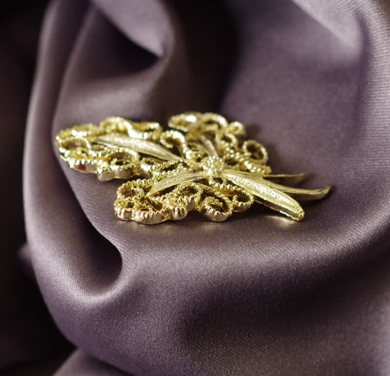 古董Vintage 金色蕾絲花束別針胸針  B1094 GERRYS