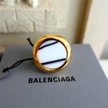 全新未使用Balenciaga鍍真金圓型雲石戒指 名牌正版精品新品型格