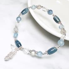 希臘風情-藍晶石.拉長石.海藍寶.設計款手鍊