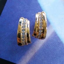 Vintage Jewelry 西洋古董飾品 AVON 金色調 百年紀念款 夾式耳環